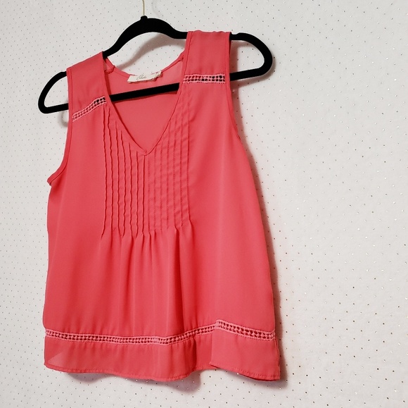 Anthropologie *Coral Crochet Cutout Top *Sz S* - Picture 1 of 6